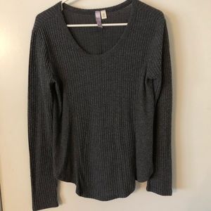 Francesca’s Alya gray waffle sweater